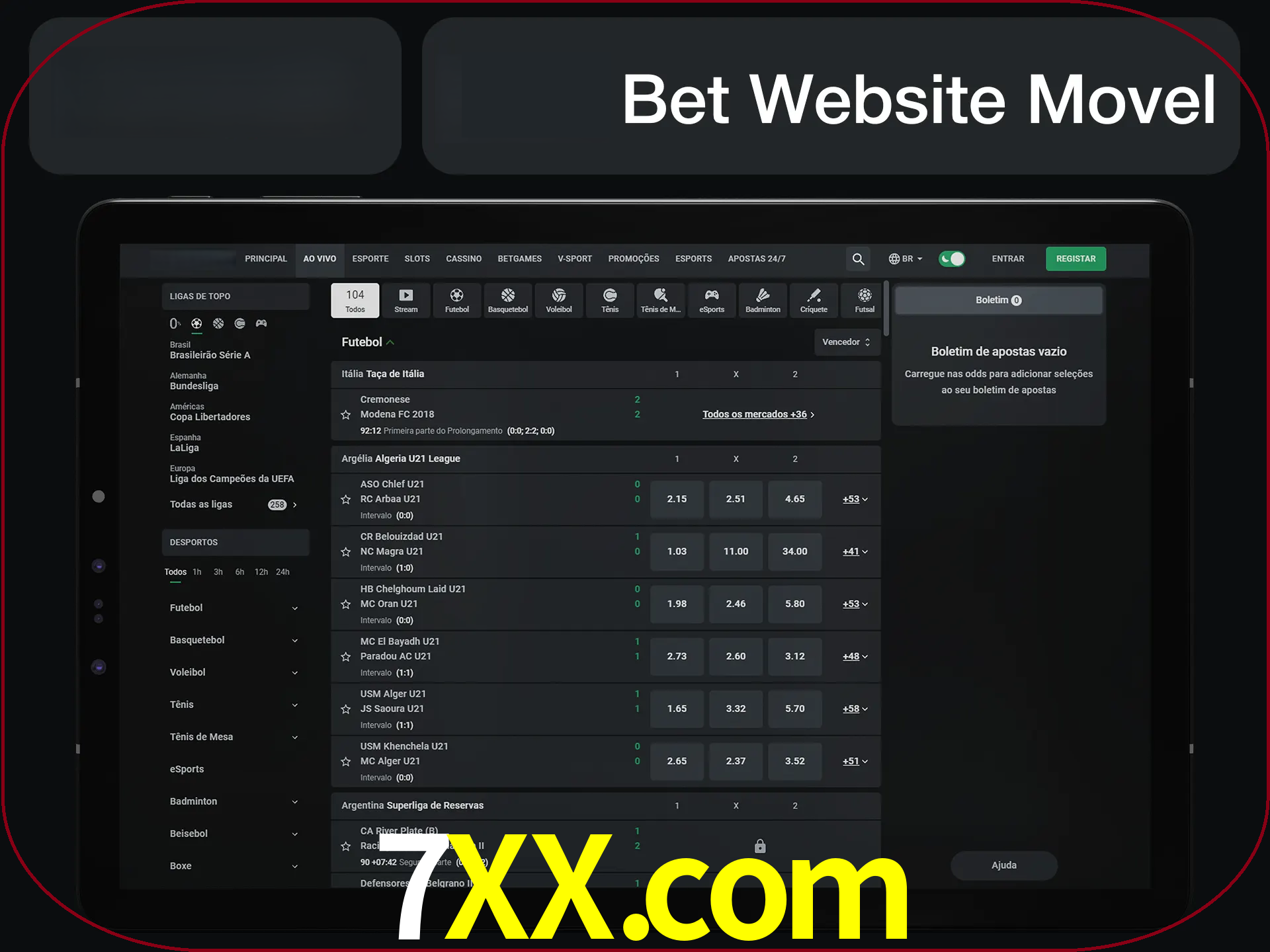 Use nosso website em qualquer dispositivo.
